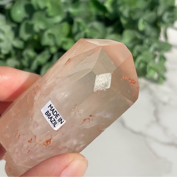 Tangerine Lemurian Quartz Crystal Point - Picture 1 of 17